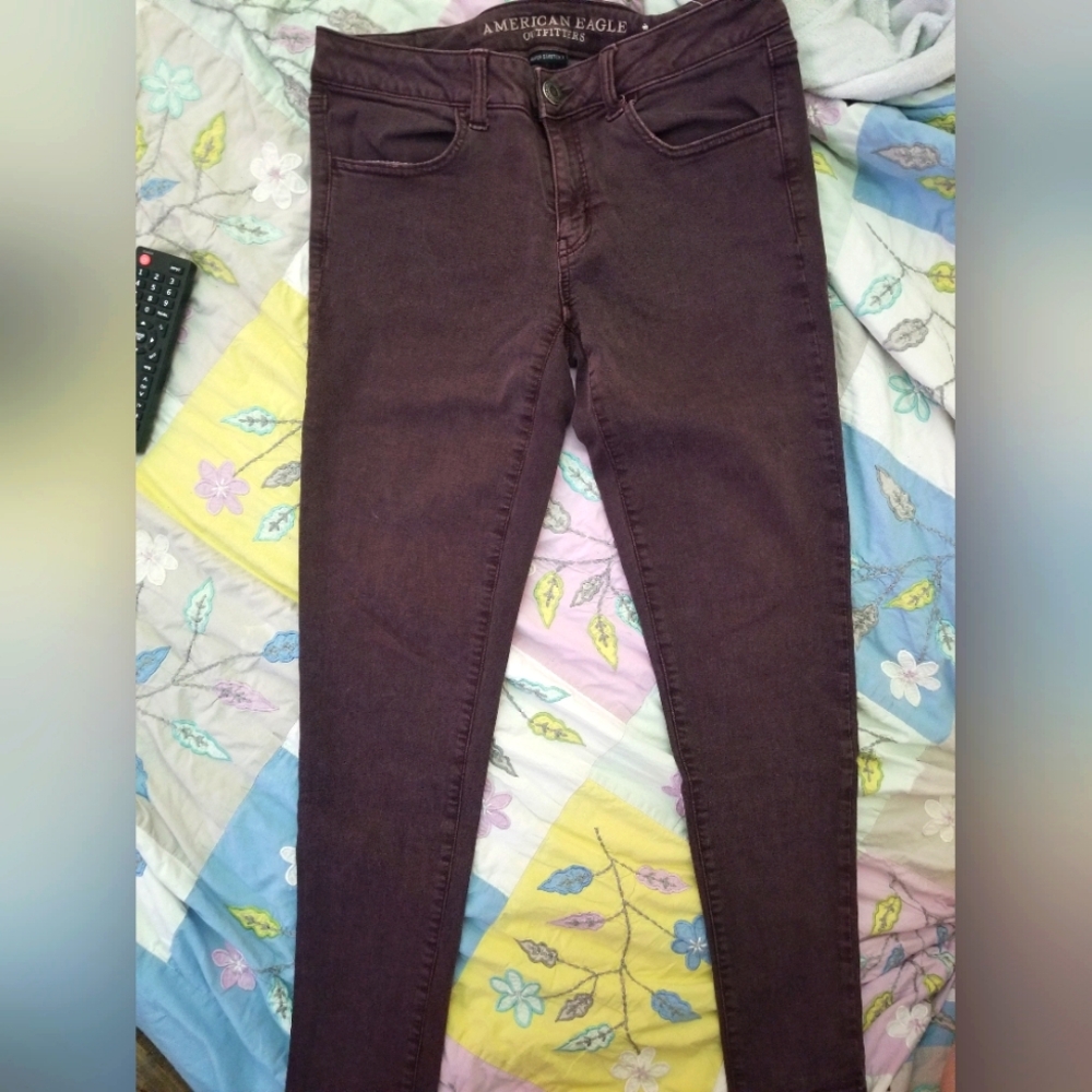 VINTAGE American Eagle Outfitters Women's Brown/Burgundy Jeans
